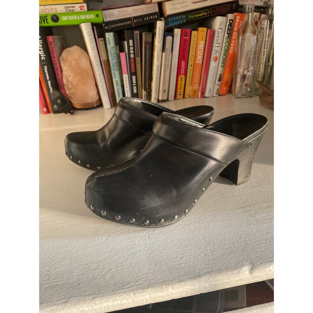 Dansko RAE Studded Mules Clogs Women US 9 (EU 39) Black Leather Slide Clog 3.5" - Picture 9 of 11